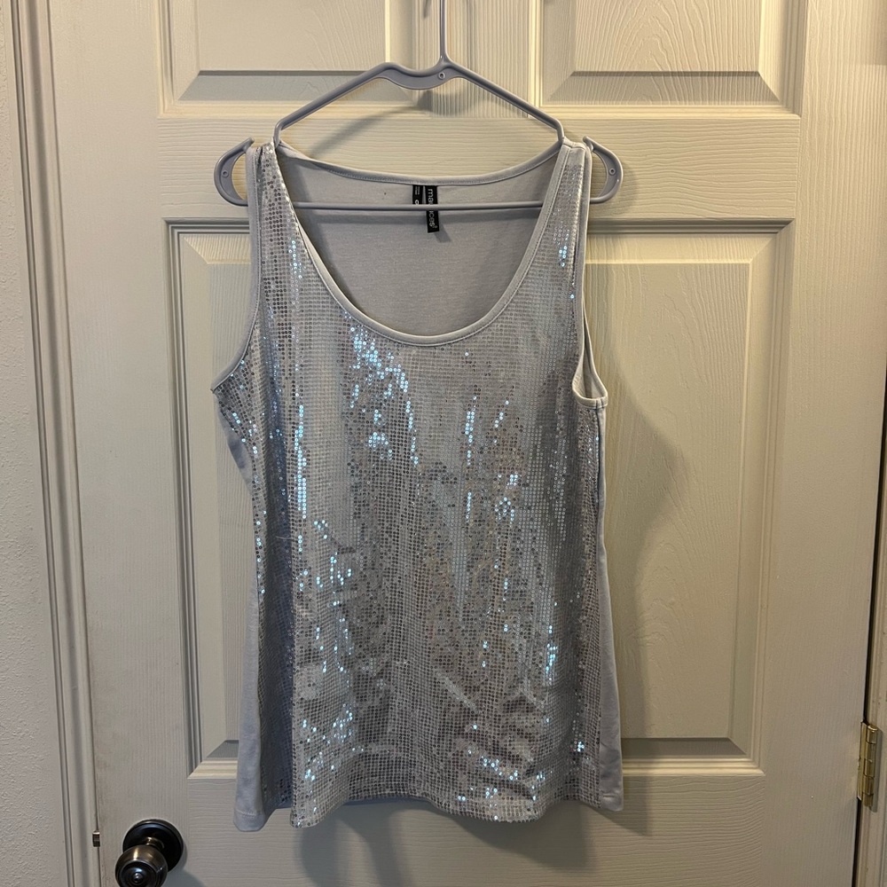 Maurices Shimmering Silver Tank Top
